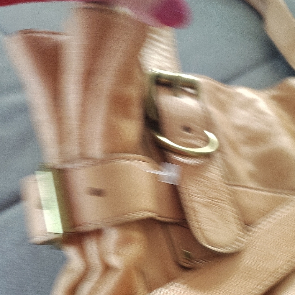 Kooba Natural Tan Elegant Leather Tote with Buckle Accents - Picture 11 of 14